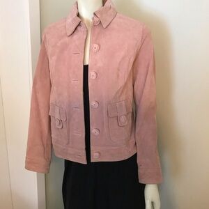 Cherokee Pink Suede Jacket Tailored Lightweight